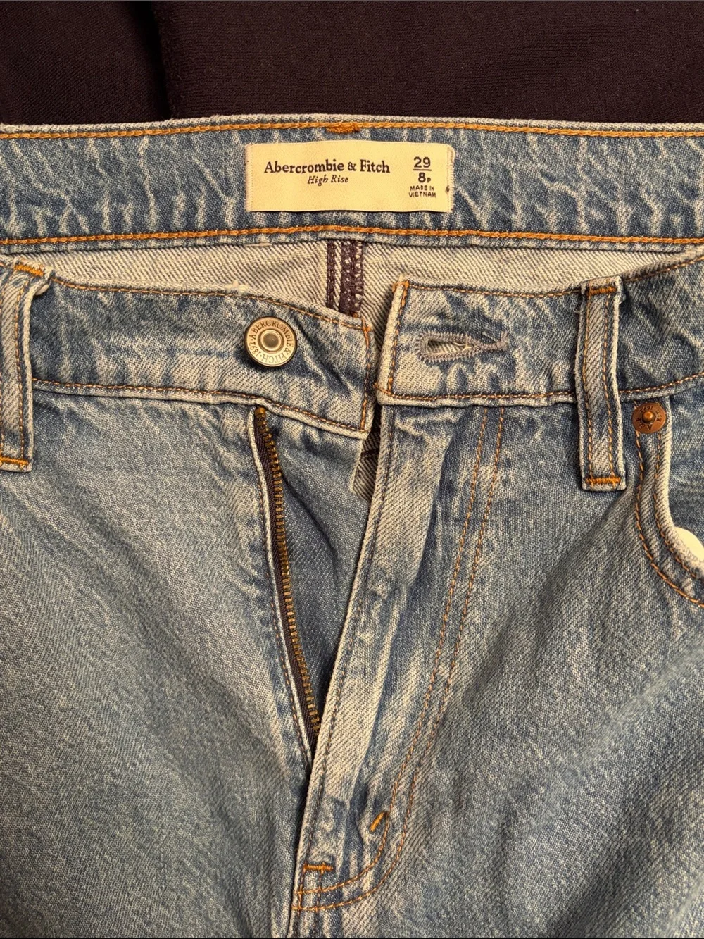 Abercrombie & Fitch Blue Denim Flared Maxi Skirt with Raw Edge – Women's Denim - Picture 3 of 4